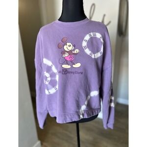 Disney‎ Walt Disney World Mickey Mouse Purple Tie Dye Sweatshirt Womens Small